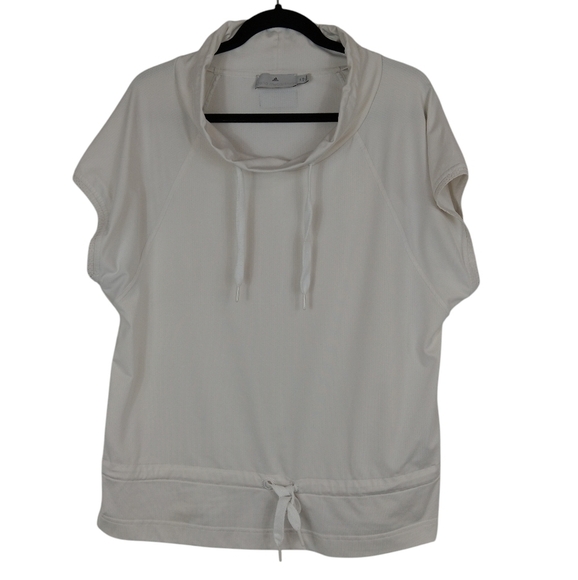 ADIDAS STELLA McCARTNEY Women's Pullover Short Sleeve Top Cowl Neck White Size M - Picture 1 of 6